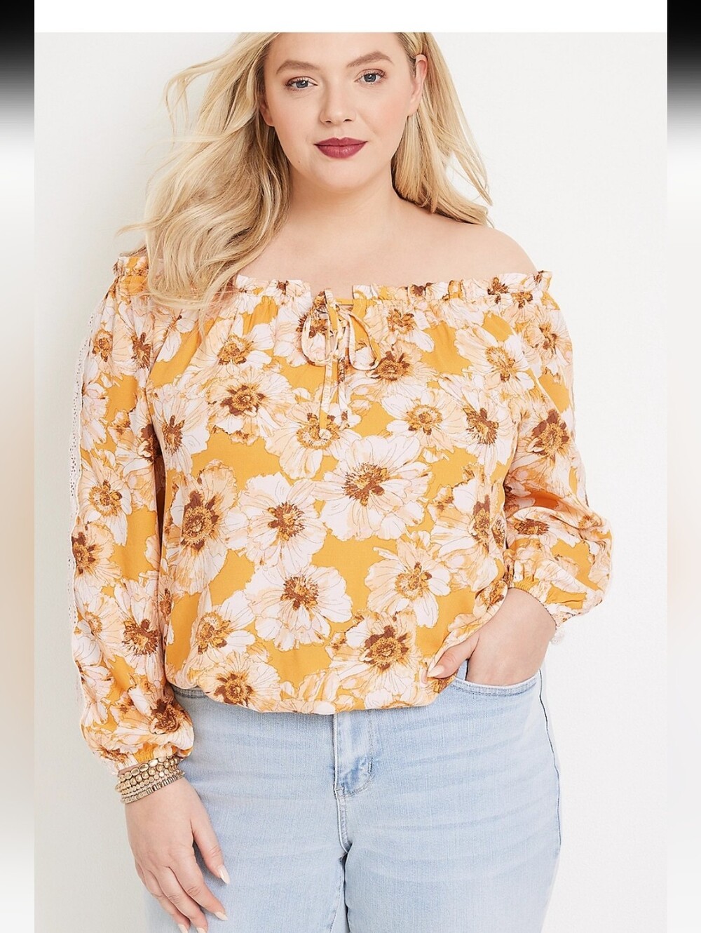 NWOT  Maurices Floral Off The Shoulder Top